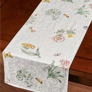 Lenox Butterfly Floral Table Runner - 14”x 70”